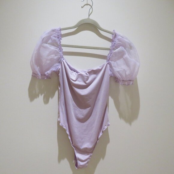 PRINCESS POLLY Girl In Love Bodysuit in Lilac Pastel Feminine Puff Sleeve Fairy - Picture 11 of 14
